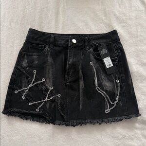 Fashion Nova Black Chain Mini Skirt